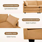 Modern 113.4D*79.13W Oversized Corduroy Modular 5-Seat Sectional Sofa Set with Ottoman U Shaped Sofa Couch with Corner Sofa,HYLEORY