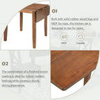 3-Piece Wood Drop Leaf Breakfast Nook Dining Table Set with 2 X-back Chairs for Small Places
