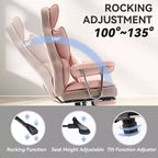 Efomao Ergonomic Desk Office Chair 400LBS, Big and Tall PU Leather Computer Chair, Executive Desk Chair with Footrest and Lumbar Support