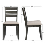 5-Piece Solid Wood 47L Dining Table Sets (1 Table+ 4 Slat Back Chairs)