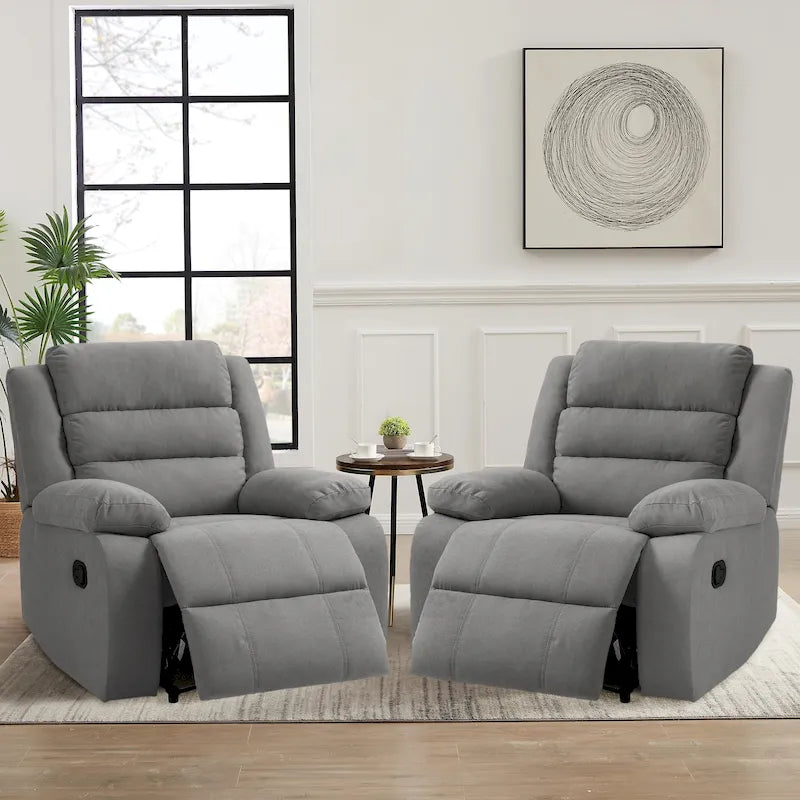 2 Set Classic and Traditional Manual Recliner Chair