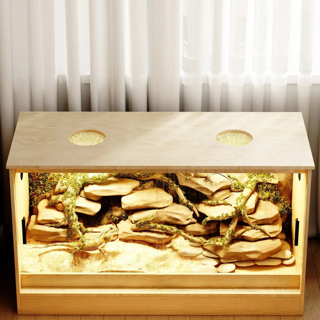 Reptile Habitat -Spacious Terrarium for Lizards, Snakes & More - 47.2