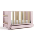 4-in-1 Convertible Crib with Drawer & Detachable Bookshelves, Adjustable Mattress Base