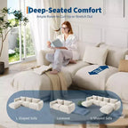 Chenille Fabric Modular Love Seat Sofa, 2-Seater Cloud Couch with High Resilience Sponge, Small Space Boneless Sofa for Apartment, Office