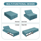 72.5 Linen 4-in-1 3-Seater Sleeper Sofa with 5-Level Adjustable Backrest And Storage Pocket