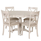 42-54 Farmhouse Round Extendable Dining Table for 4