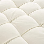 Chenille Chaise Lounge Sofa Bed, Upholstered Sofa Couch with Tufted Backrest and 2 Detachable Pillows for Living Room