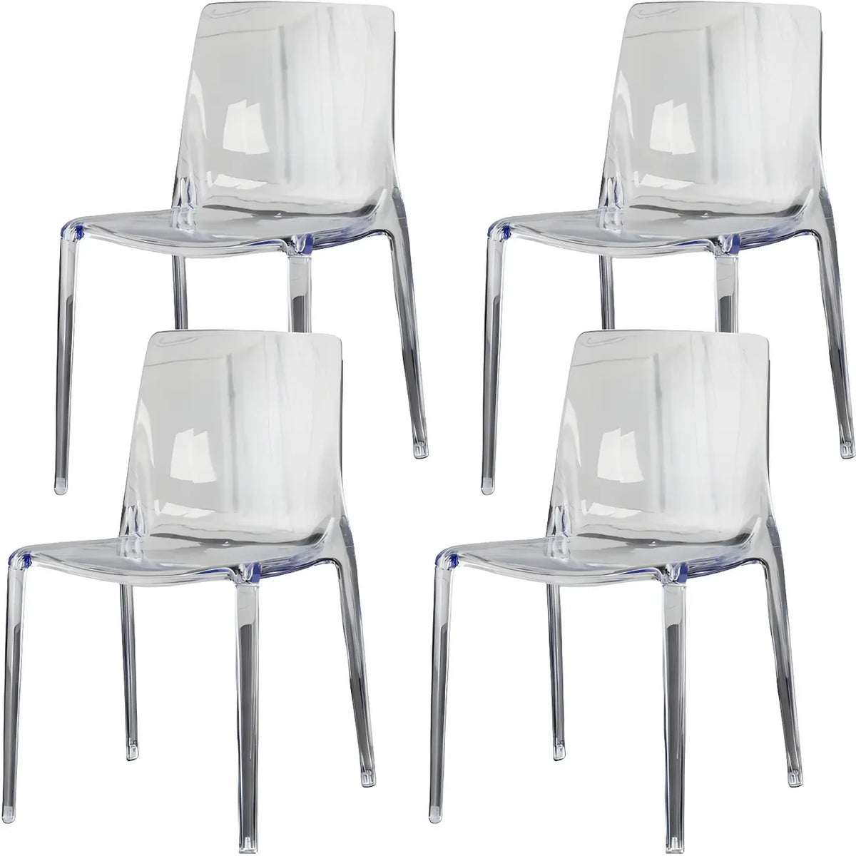 Amber Acrylic Armless Low Back Dining Chair