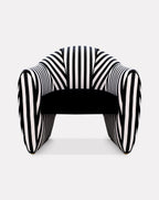 Striped Velvet Satin Sculptural Armchair