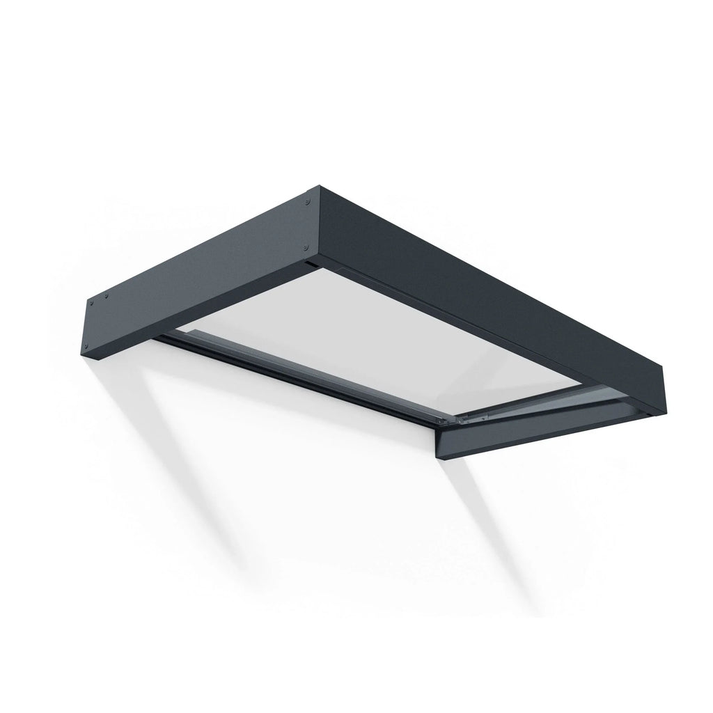 Sophia 3 ft. Grey Clear Door and Window Awning