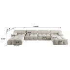 138  Convertible Modular Sectional Sofa, U-Shaped Minimalist Velvet Sofas Couches