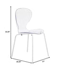LeisureMod Bristol 5-Piece Dining Set Round Dining Table, 4 Plastic Dining Chairs White Legs