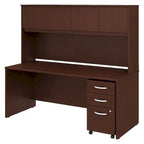 72 Office Desk with Hutch & 3-Drawer Mobile File Cabinet