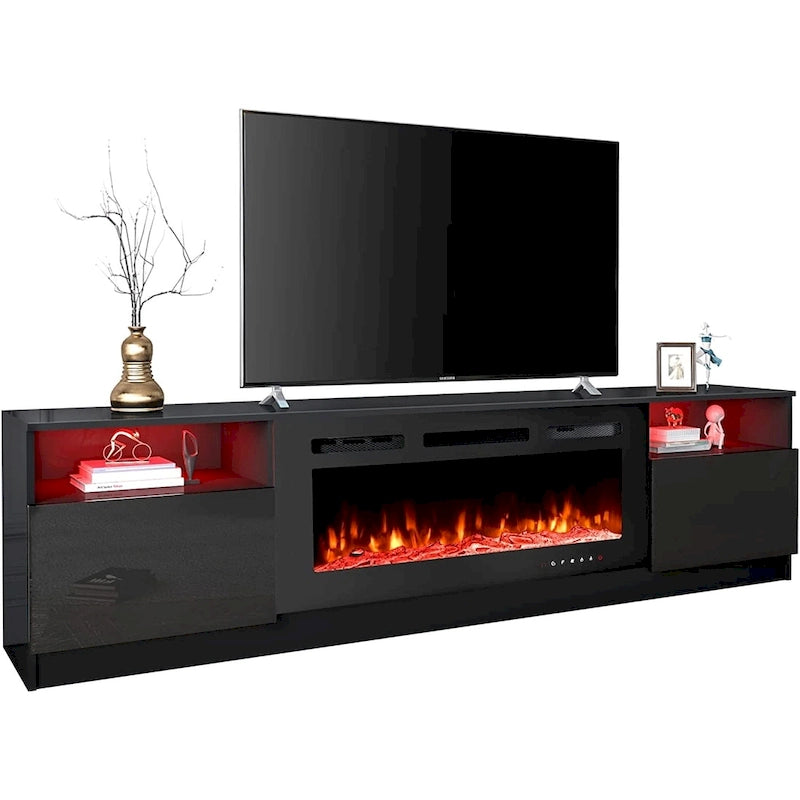 36 Electric Fireplace TV Stand, Entertainment Center & TV Console for TVs up to 80, Modern Fireplace Heater for Living Room