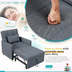 AECOJOY 3 in 1 Sleeper Sofa Chair w/ Pillow &Convertible Backrest