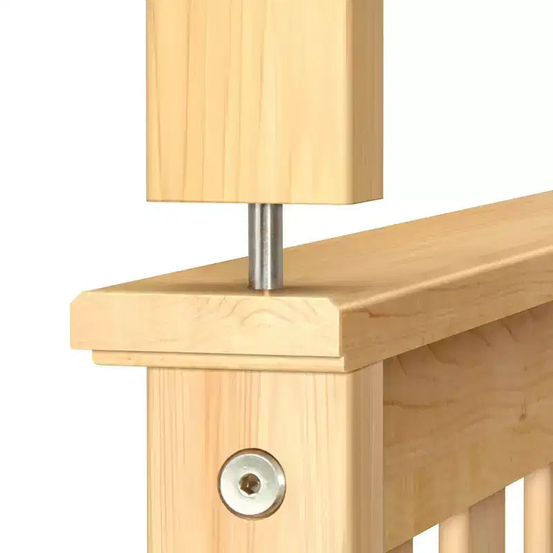 Max & Lily Bunk Bed Twin over Full Size, Solid Wood Bunk Beds with Ladder for Kids