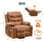 Lift Recliner Chair with Massage & Heat, Oversized Power Recliners, Home Theater Seat with 2 Cup Holders Side, Glider Reclining Single Sofa Chair