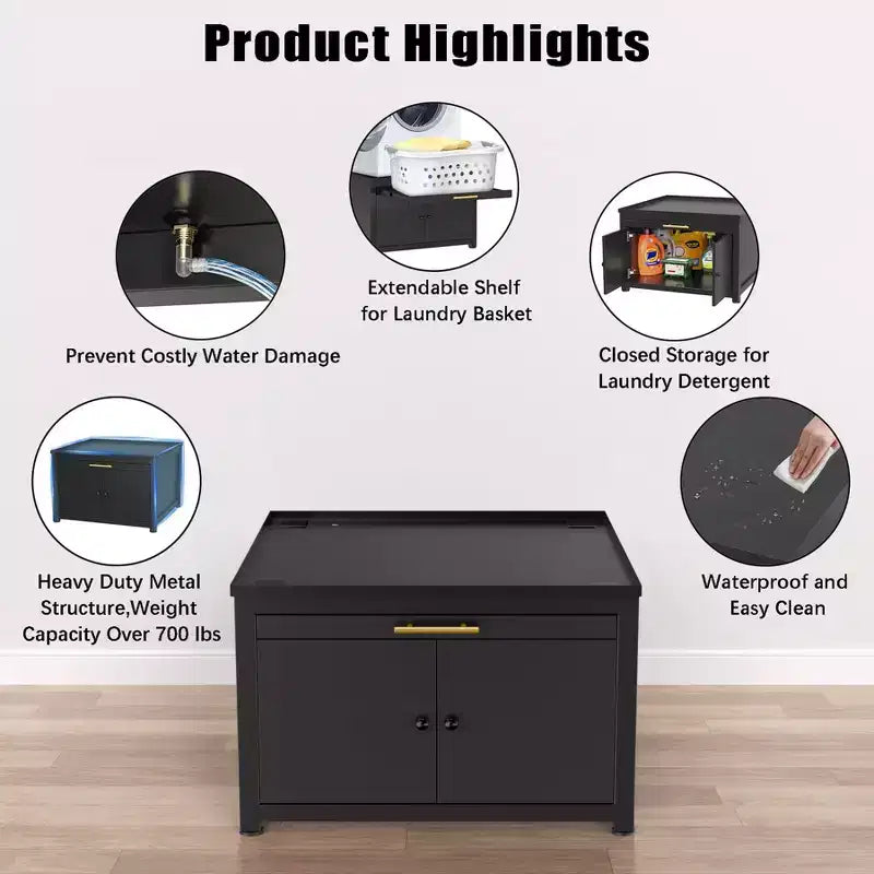 Black / White Heavy-Duty Metal Washer & Dryer Pedestal Stand �C Single Unit, Anti-Vibration