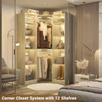 Besiost Corner Closet System with 12 Shelves