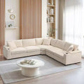106 Convertible L Shaped Sectional Sofa Corduroy Corner Couch with Armrest Storage Cup Holders USB Charger Oversized Comfy Modular Sofa