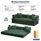 80.7 5-in-1 Convertible Sleeper Sofa Bed aï¿?Corduroy, 1200 lbs, No Assembly