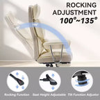 Efomao Ergonomic Desk Office Chair 400LBS, Big and Tall PU Leather Computer Chair, Executive Desk Chair with Footrest and Lumbar Support