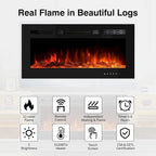 36 Electric Fireplace TV Stand, Entertainment Center & TV Console for TVs up to 80, Modern Fireplace Heater for Living Room