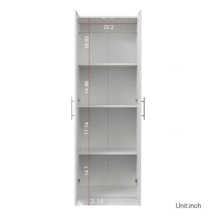 High Wardrobe/Armoires with 3 Shelves
