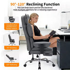 Big and Tall Office Chair with Foot Rest, High Back Gaming Chair, Leather Executive Office Chair, Ergonomic Computer Desk Chair with Lumbar Support