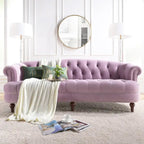 La Rosa 84 Mid-Century Modern Velvet Upholstered Chesterfield Tufted Sofa