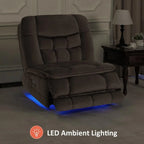MCombo Oversized Dual Motor Armless Power Rocker Recliner Chair, Zeroarms Recliner Perfect for Living Room Fabric PR607
