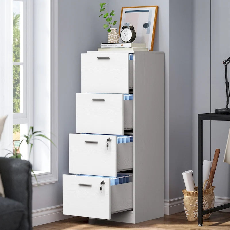Moasis 51H 4 Drawers File Cabinet Lockable Vertical Storage Cabinet for Home Office