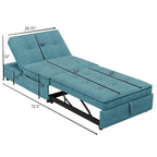 72.5 Linen 4-in-1 3-Seater Sleeper Sofa with 5-Level Adjustable Backrest And Storage Pocket