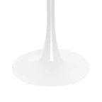 LeisureMod Bristol 5-Piece Dining Set Round Dining Table, 4 Plastic Dining Chairs White Legs