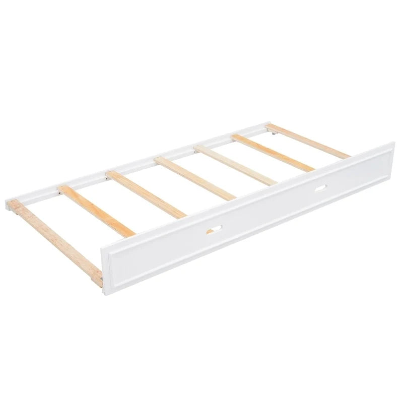 Full Daybed with Shelves, USB Charging, LED Lights & Twin Trundle