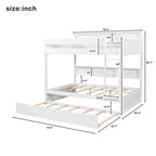 Luxystar Modern Full over Full Bunk Bed with Shelves and Trundle