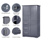 Tall and Wide Storage Cabinet with Doors for Bathroom/Office