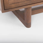 Grier Light Brown Solid Wood with Cane 4 Door Sideboard - 72.0L x 18.0W x 31.0H