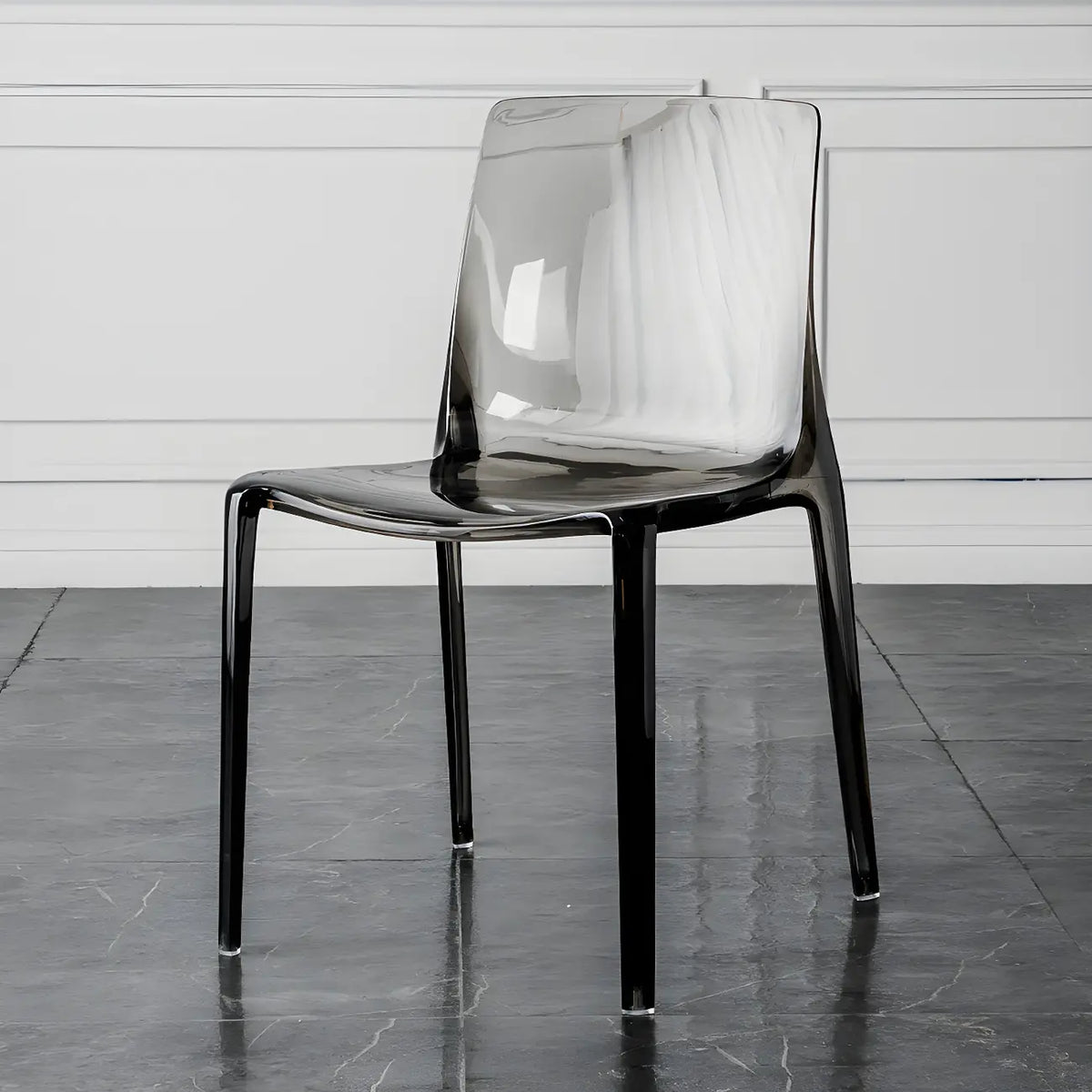 Amber Acrylic Armless Low Back Dining Chair