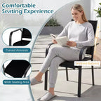 Gymax 9PCS Patio Dining Set Rectangular Table & Stackable Chairs w/Umbrella Hole