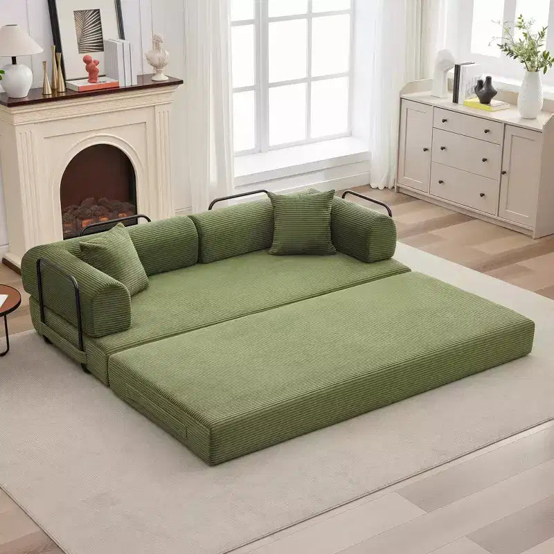 Acekool Convertible Sleeper Sofa Bed Floor Couch with Deep Seat and Corduroy Comfort