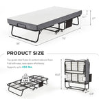 Erommy Folding Bed with Memory Foam Mattress: Portable foldable guest bed for adults with luxurious 5-inch memory foam mattress