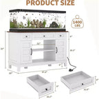 Farmhouse 55-75 Gallon Fish Tank Stand, Aquarium Stand with Power Outlet, 1400LBS Heavy Duty Fish Tank with Stand for Fish/Turtle/Reptile Terrarium