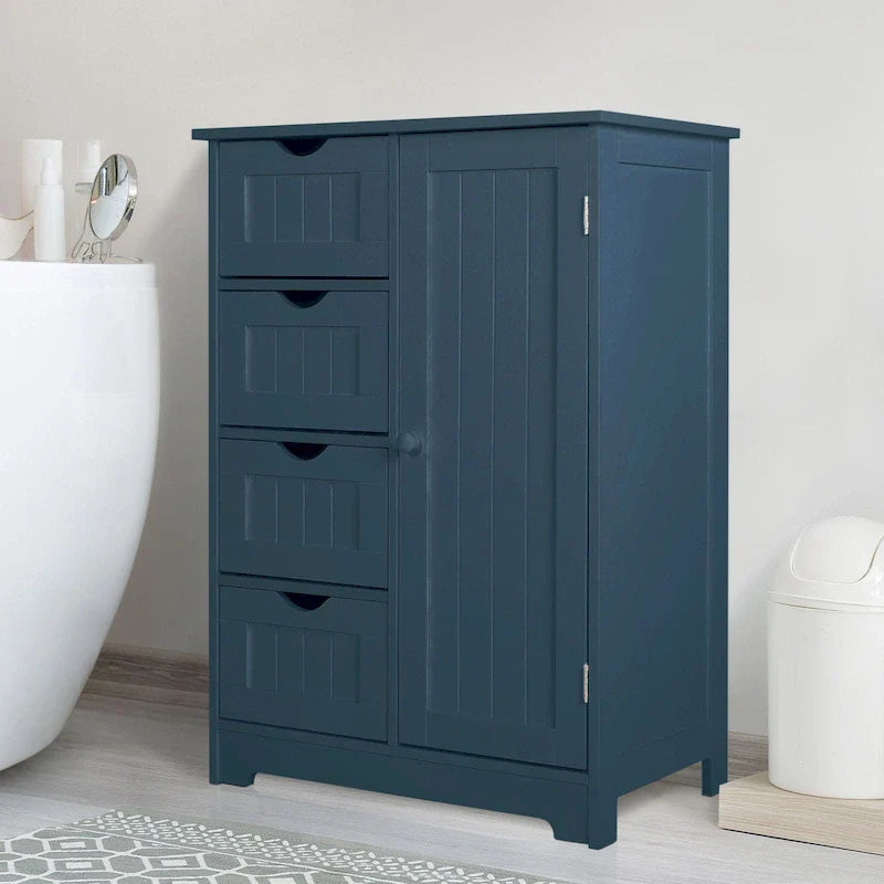 VEIKOUS Bathroom Floor Storage Cabinet with 4 Drawers
