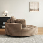 Corduroy Chenille Foam Single Swivel Chair