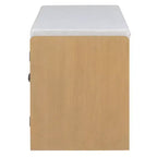 Whisen Rustic Wood Storage Bench, Entryway Shoe Bench with Removable Cushion, Adjustable Shelves