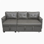 Convertible Reversible Sectional Sofa with Pull-Out Sleeper Bed, Hidden Storage Chaise, and Durable Legs
