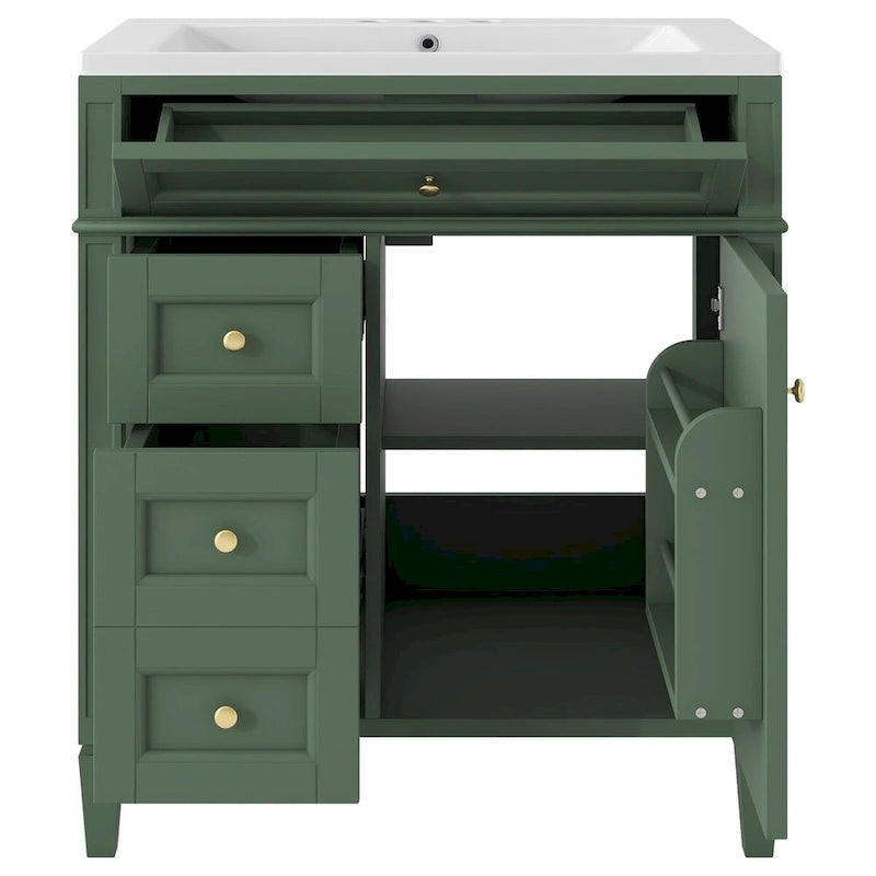 Bathroom Vanity with Top Sink and a Tip-out Drawer