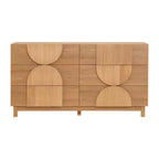 6-Drawer Modern Geometric Dresser, Half-Circle Accent Wide Storage Chest for Bedroom & Living Room