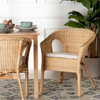 Abbey Modern Bohemian Natural Rattan Dining Chair
